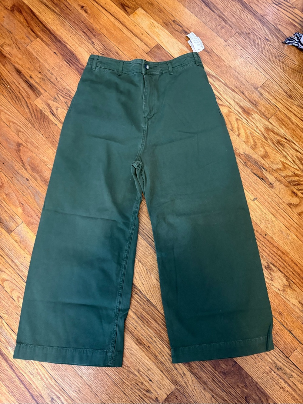 We The Free Wide Leg Cropped Jeans in Dark Green